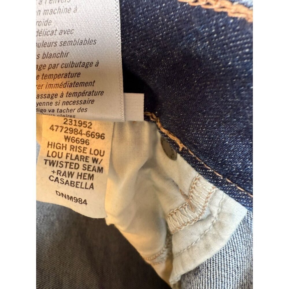 PAIGE High Rise Lou Lou Flare Jeans Twisted Seam Raw Hem Casabella Sz Size 31 - Picture 15 of 16